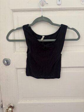 Free People intimately black top, see through lacey patter